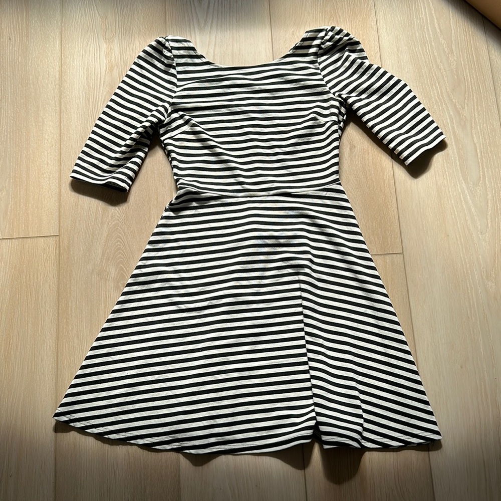 Black and white stripped dress
